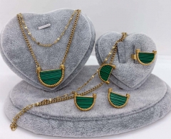 Stainless steel jewelry Necklace Earrings Ring bracelet set Wholesale