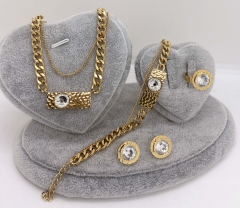 Stainless steel jewelry Necklace Earrings Ring bracelet set Wholesale
