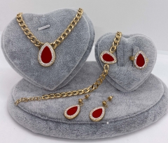 Stainless steel jewelry Necklace Earrings Ring bracelet set Wholesale