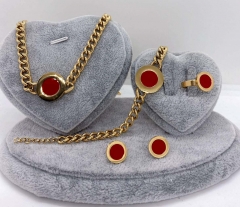 Stainless steel jewelry Necklace Earrings Ring bracelet set Wholesale