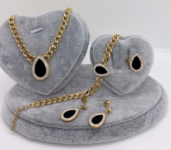 Stainless steel jewelry Necklace Earrings Ring bracelet set Wholesale