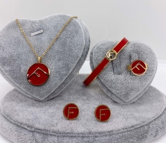 Stainless steel jewelry Necklace Earrings Ring bracelet set Wholesale