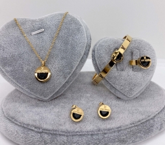 Stainless steel jewelry Necklace Earrings Ring bracelet set Wholesale