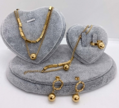 Stainless steel jewelry Necklace Earrings Ring bracelet set Wholesale