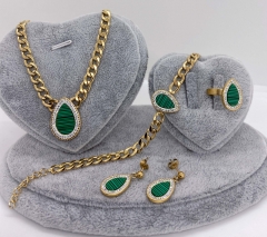 Stainless steel jewelry Necklace Earrings Ring bracelet set Wholesale