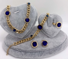 Stainless steel jewelry Necklace Earrings Ring bracelet set Wholesale