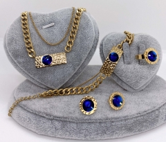 Stainless steel jewelry Necklace Earrings Ring bracelet set Wholesale