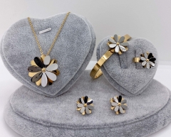 Stainless steel jewelry Necklace Earrings Ring bracelet set Wholesale