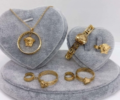 Stainless steel jewelry Necklace Earrings Ring bracelet set Wholesale