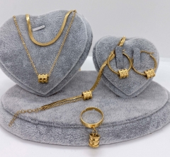 Stainless steel jewelry Necklace Earrings Ring bracelet set Wholesale
