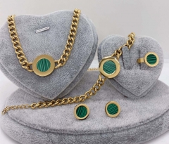 Stainless steel jewelry Necklace Earrings Ring bracelet set Wholesale