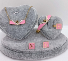 Stainless steel jewelry Necklace Earrings Ring bracelet set Wholesale