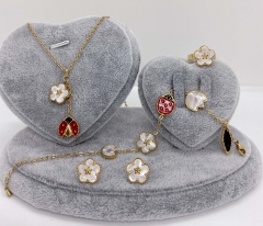 Stainless steel jewelry Necklace Earrings Ring bracelet set Wholesale