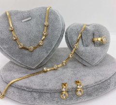 Stainless steel jewelry Necklace Earrings Ring bracelet set Wholesale