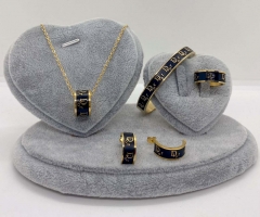 Stainless steel jewelry Necklace Earrings Ring bracelet set Wholesale