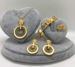 Stainless steel jewelry Necklace Earrings Ring bracelet set Wholesale