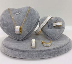 Stainless steel jewelry Necklace Earrings Ring bracelet set Wholesale
