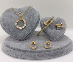 Stainless steel jewelry Necklace Earrings Ring bracelet set Wholesale