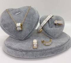 Stainless steel jewelry Necklace Earrings Ring bracelet set Wholesale