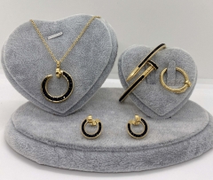 Stainless steel jewelry Necklace Earrings Ring bracelet set Wholesale