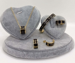 Stainless steel jewelry Necklace Earrings Ring bracelet set Wholesale
