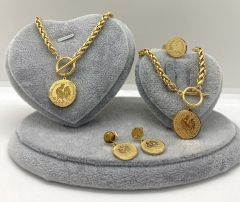 Stainless steel jewelry Necklace Earrings Ring bracelet set Wholesale