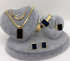 Stainless steel jewelry Necklace Earrings Ring bracelet set Wholesale