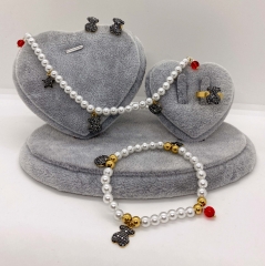 Stainless steel jewelry Necklace Earrings Ring bracelet set Wholesale