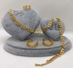 Stainless steel jewelry Necklace Earrings Ring bracelet set Wholesale