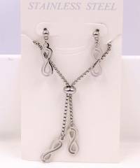 Stainless steel jewelry Necklace Earrings set Wholesale