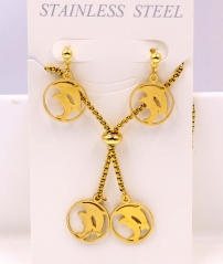 Stainless steel jewelry Necklace Earrings set Wholesale