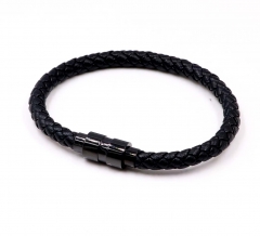 Stainless steel jewelry men leather bangle Wholesale