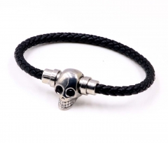 Stainless steel jewelry men leather bangle Wholesale