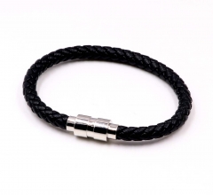 Stainless steel jewelry men leather bangle Wholesale