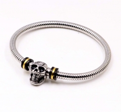 Stainless steel jewelry men leather bangle Wholesale