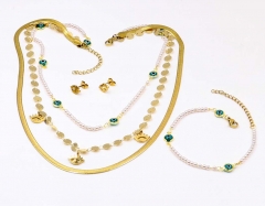 Stainless steel jewelry Necklace Earrings set Wholesale