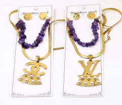 Stainless steel jewelry Necklace Earrings set Wholesale