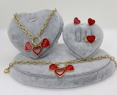 Stainless steel jewelry Necklace Earrings Ring bracelet set Wholesale