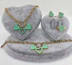 Stainless steel jewelry Necklace Earrings Ring bracelet set Wholesale