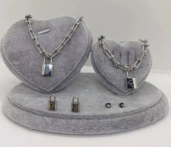 Stainless steel jewelry Necklace Earrings Ring bracelet set Wholesale