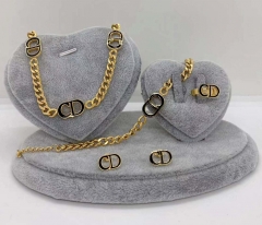 Stainless steel jewelry Necklace Earrings Ring bracelet set Wholesale