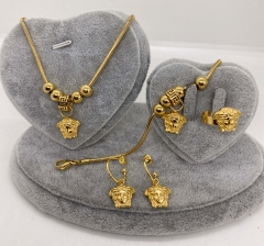 Stainless steel jewelry Necklace Earrings Ring bracelet set Wholesale