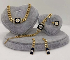 Stainless steel jewelry Necklace Earrings Ring bracelet set Wholesale