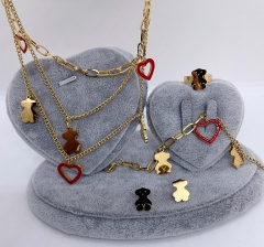 Stainless steel jewelry Necklace Earrings Ring bracelet set Wholesale