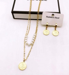 Stainless steel jewelry Necklace Earrings bracelet set Wholesale