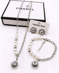 Stainless steel jewelry Necklace Earrings bracelet set Wholesale