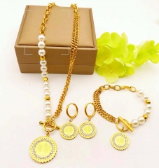 Stainless steel jewelry Necklace Earrings bracelet set Wholesale