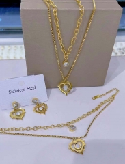 Stainless steel jewelry Necklace Earrings bracelet set Wholesale