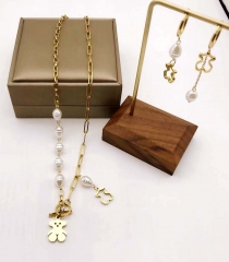 Stainless steel jewelry Necklace Earrings bracelet set Wholesale