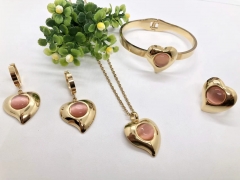 Stainless steel jewelry Necklace Earrings Ring bracelet set Wholesale